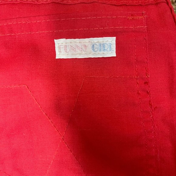 Funny Girl Vintage 70s Red Straight Leg High Waist Pants size 24 - Picture 4 of 5